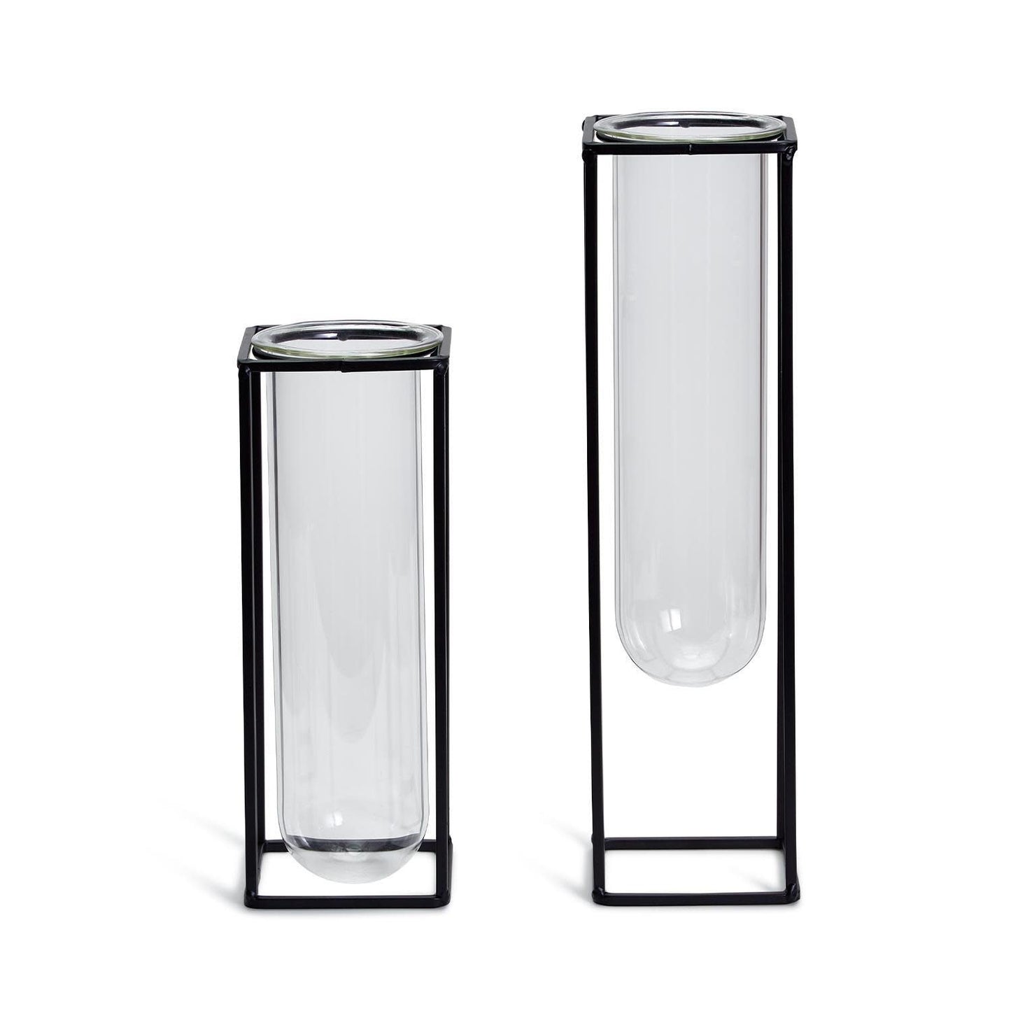 Vase with Square Metal Stand Large