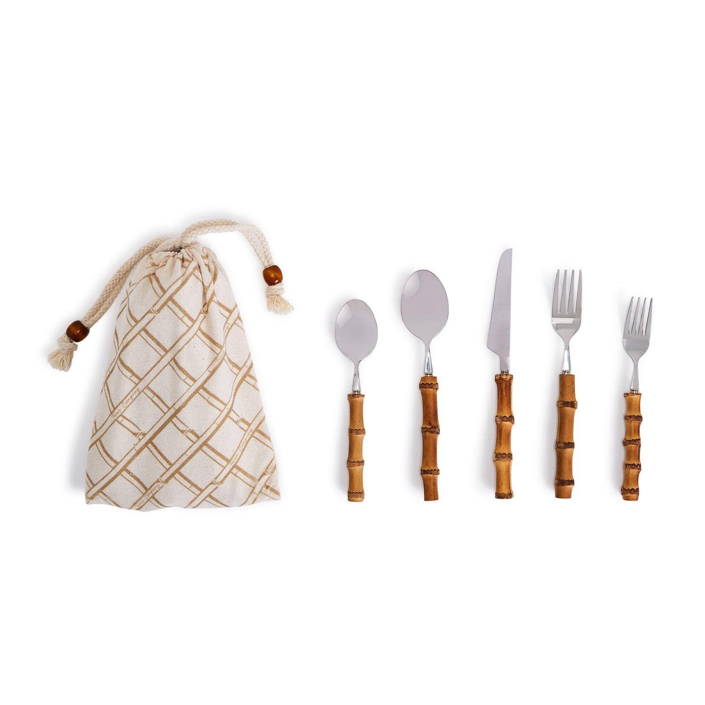 Bamboo Flatware Set of 5 | Natural