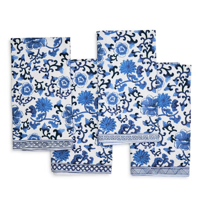 Chinoiserie Napkin Set of 4 | Blue + White 20in