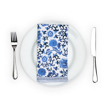 Chinoiserie Napkin Set of 4 | Blue + White 20in