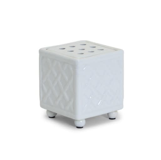 Faux Bamboo Square Flower Vase