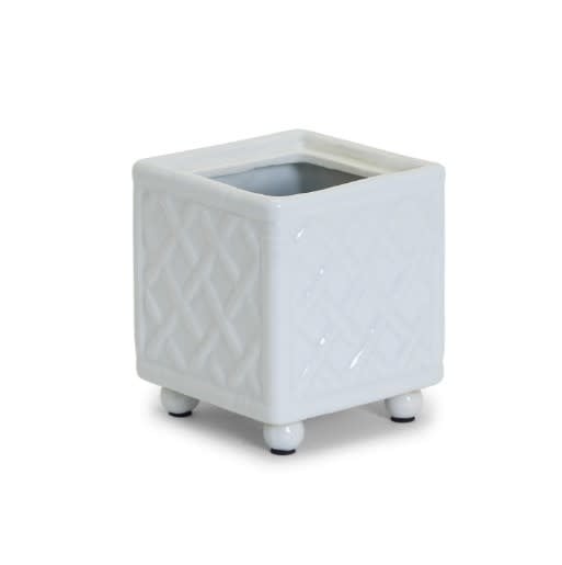 Faux Bamboo Square Flower Vase
