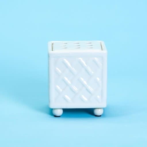 Faux Bamboo Square Flower Vase