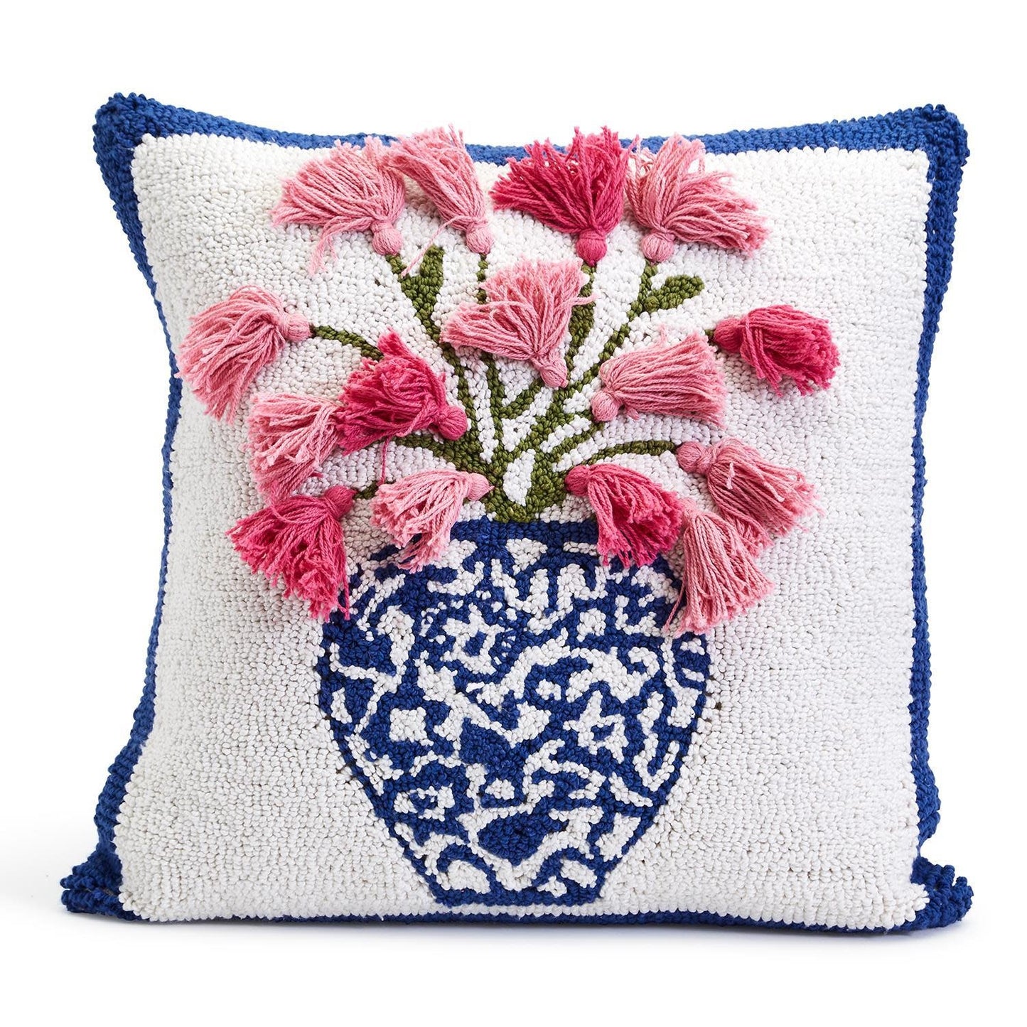 Chinoiserie Vase Embroidered Throw Pillow | 18in