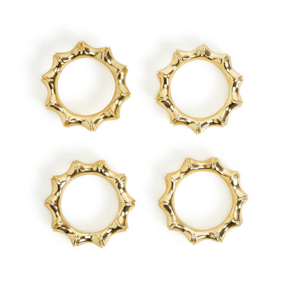 Bamboo Napkin Ring Set of 4 | Gold