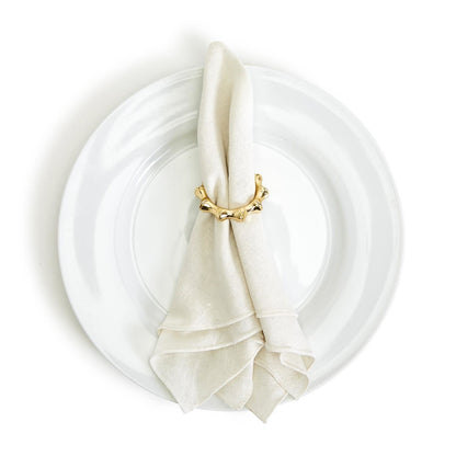 Bamboo Napkin Ring Set of 4 | Gold