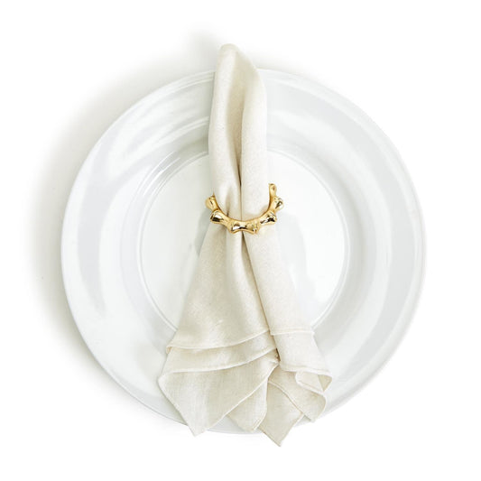 Bamboo Napkin Ring Set of 4 | Gold