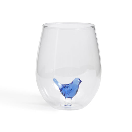 Blue Bird Stemless Wine Glass | 20oz