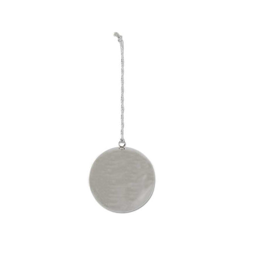 Polished Silver Ornament Hammered Finish 4"