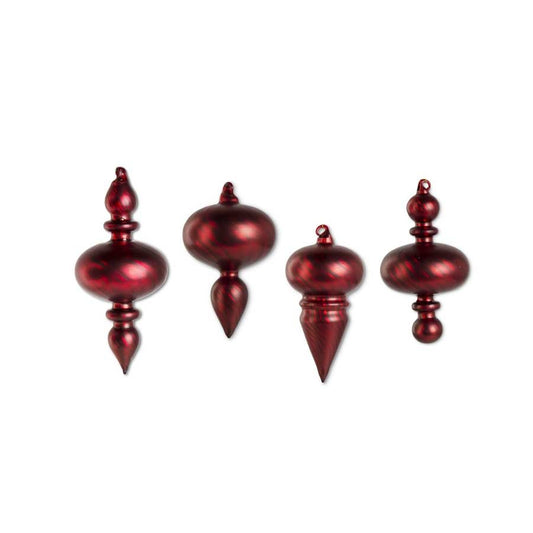 Red Glass Finial Ornament 5.5 " Assorted