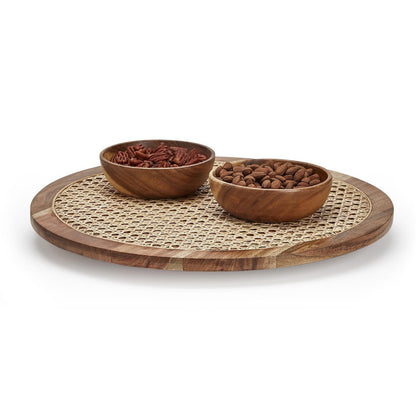 Cane Woven Rotating Centerpiece | 18in