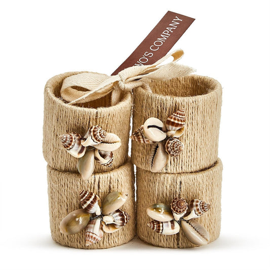 Jute Sea Shell Napkin Ring Set of 4