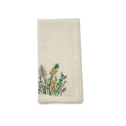 Wild Flowers Embroidered Napkin Set of 4