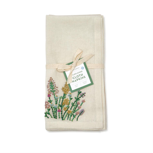 Wild Flowers Embroidered Napkin Set of 4