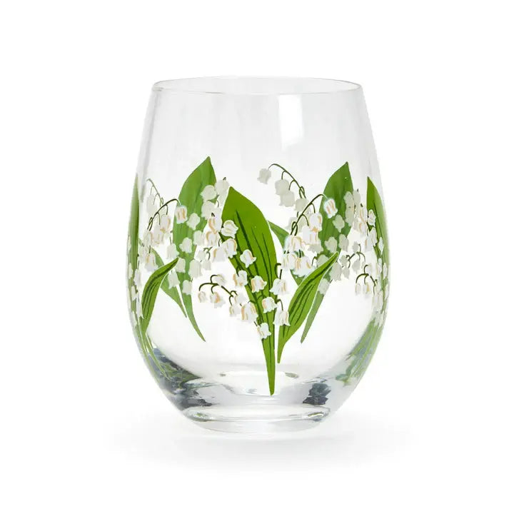 Lily of the Valley Stemless Wine Glass | 16oz