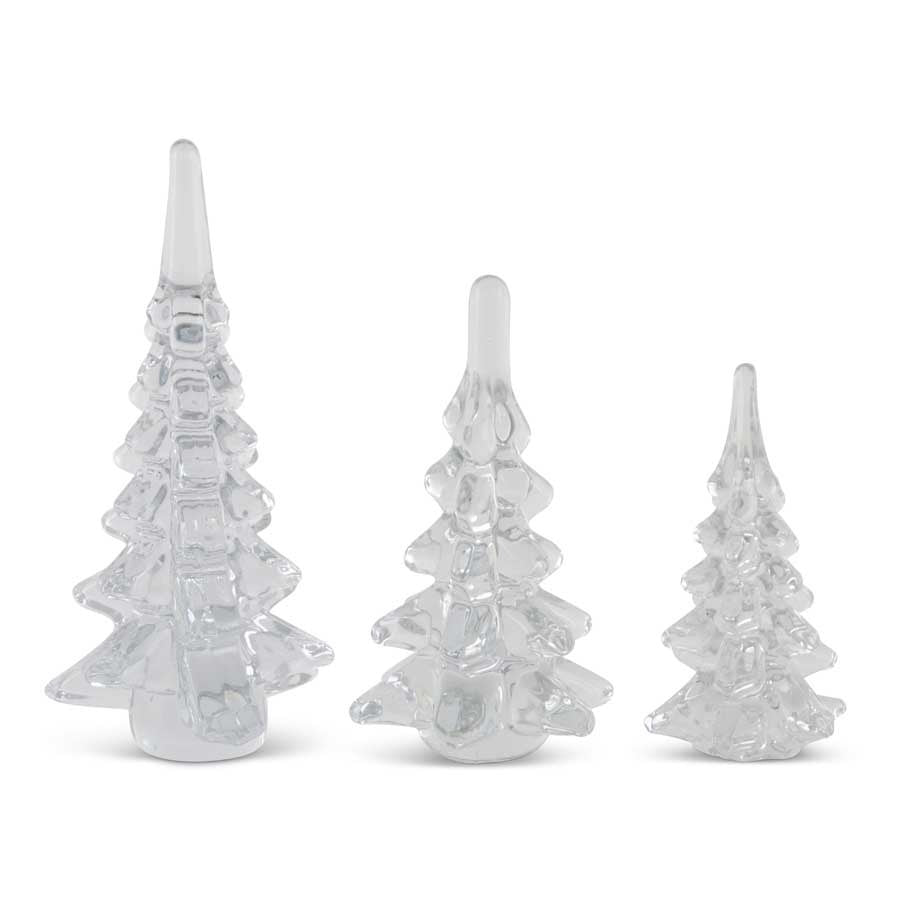 Clear Glass Trees S/3