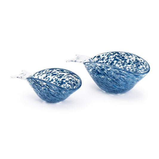 Blue Glass Fish Bowl | Set of 2