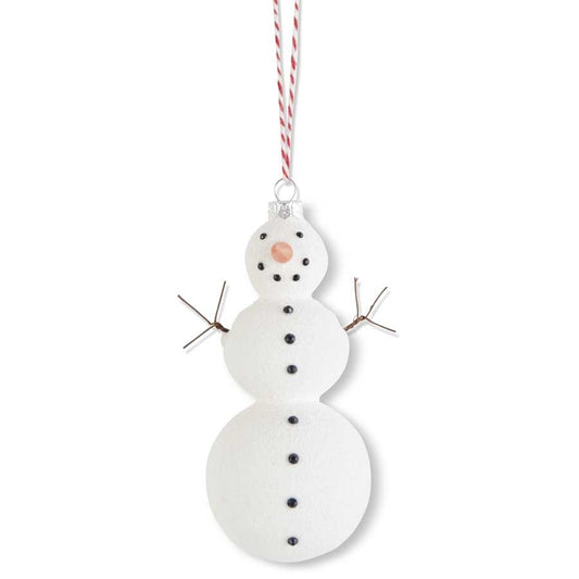 Glass Snowman Ornament w/ Arms