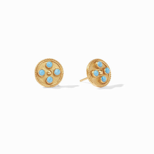 Paris Circle Studs in Pacific Blue