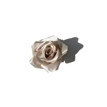 Handmade Satin Claw Clip | Cream Rose
