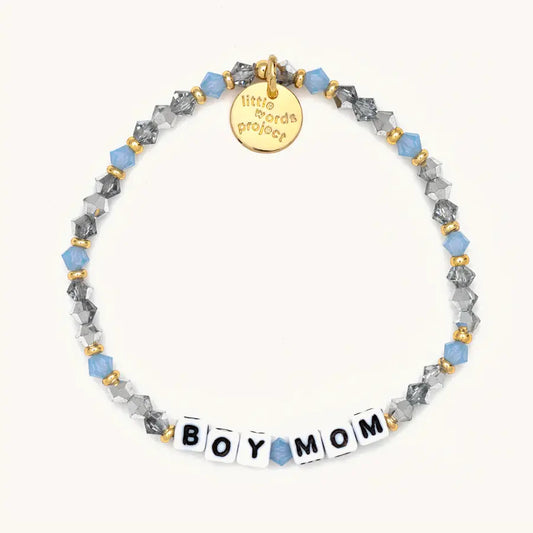 Boy Mom Mom Life Beaded Stretch Bracelet