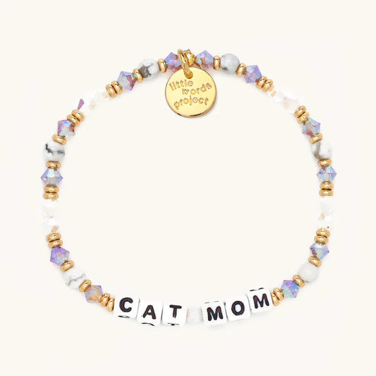 Cat Mom Mom Life Beaded Stretch Bracelet