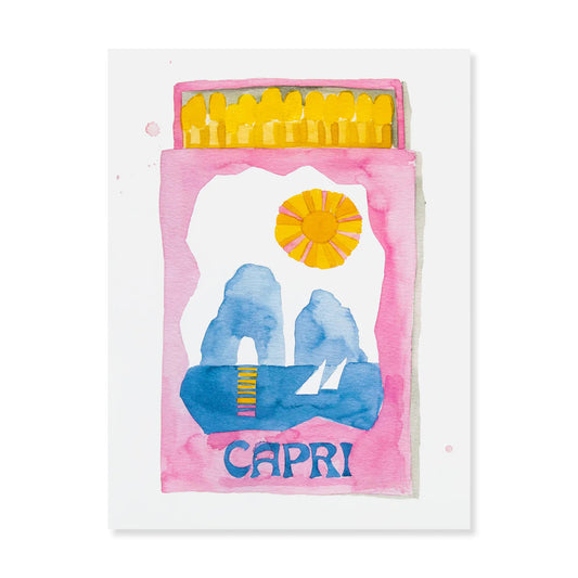 Watercolor Print | Capri Matchbook 5x7in
