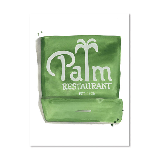 Watercolor Print | The Palm Matchbook 5x7in