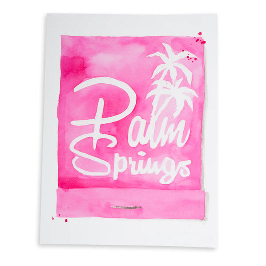 Watercolor Print | Palm Springs Matchbook 5x7in