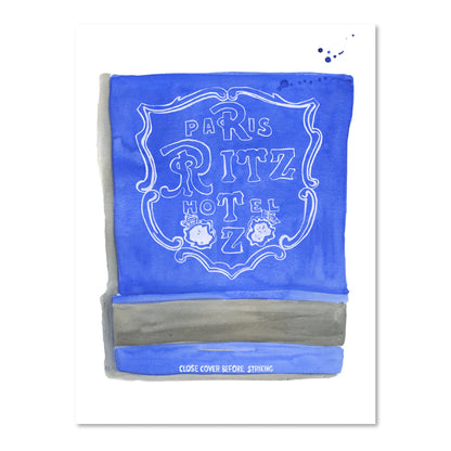 Watercolor Print | The Ritz Matchbook 5x7in