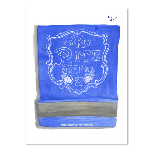 Watercolor Print | The Ritz Matchbook 5x7in