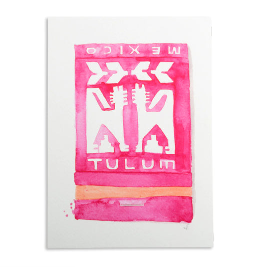 Watercolor Print | Tulum Matchbook 5x7in