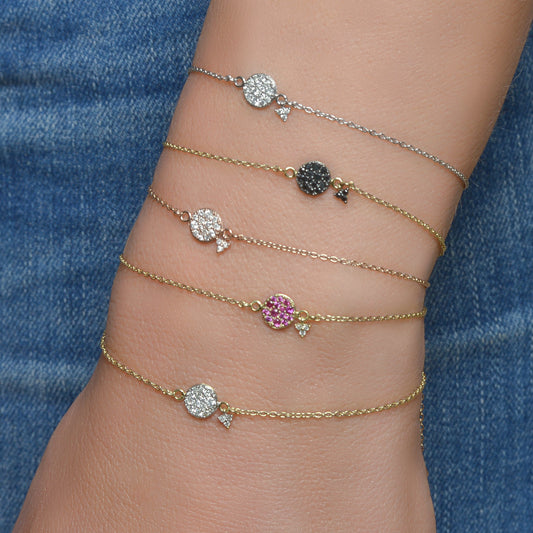 Petite Pave Circle Chain Bracelet