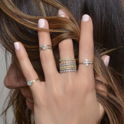 Petite Diamond Quad Midi Ring