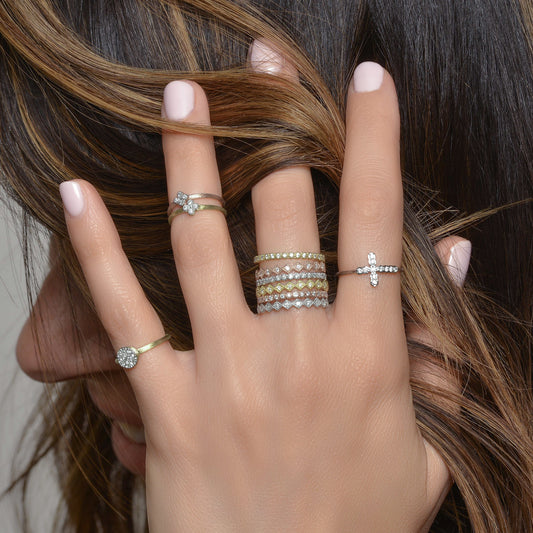 Petite Diamond Quad Midi Ring