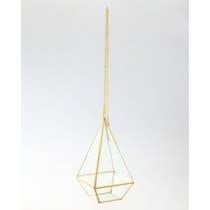Glass Pyramid Drop | Clear + Gold 9in