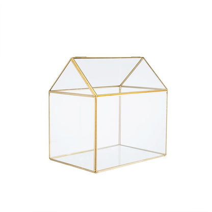 Glass House Box | Clear + Gold 9in