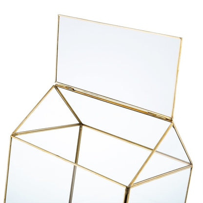 Glass House Box | Clear + Gold 9in