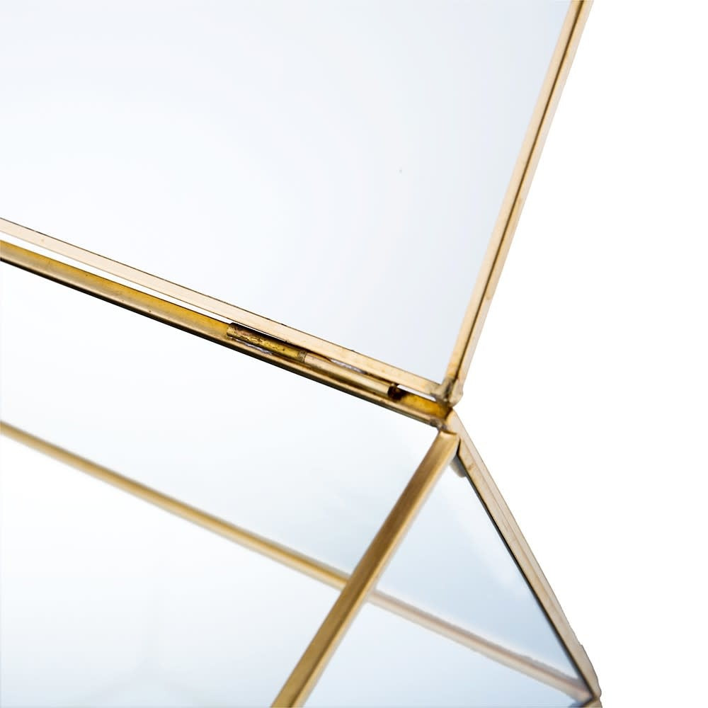 Glass House Box | Clear + Gold 9in