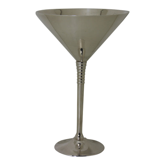 Martini Goblet Ribbed Stem Silver Plate | 7.25in