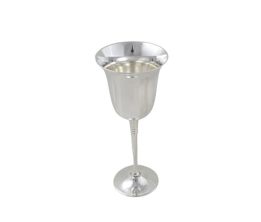 Goblet Ribbed Stem Silver Plate | 8.5in