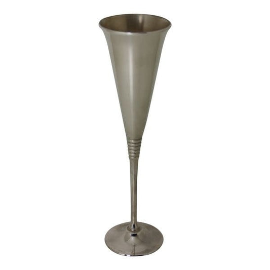 Champagne Goblet Ribbed Foot Silver Plate | 9.5in