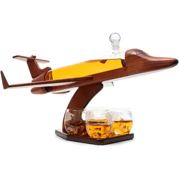 Jet Airplane Whiskey Decanter + Glass Set | 34oz