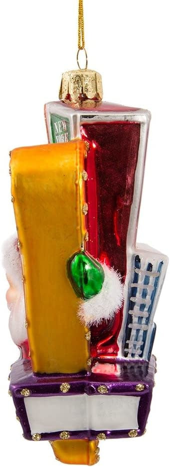 Broadway Santa Glass Ornament