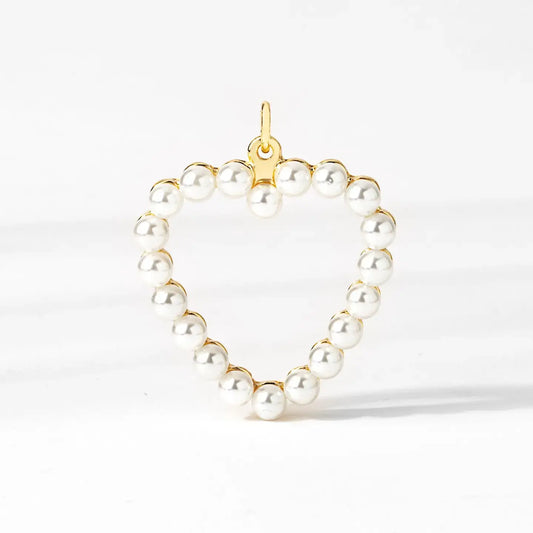 Pearl Heart Charm Pendant