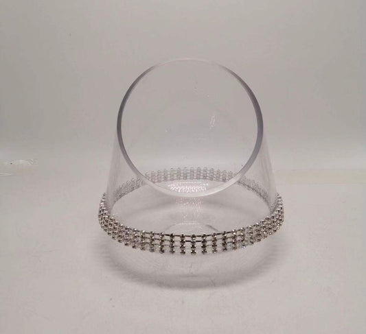 Glass Angled Bowl | Clear 7in