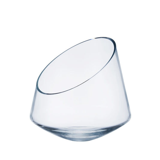 Glass Angled Bowl | Clear 7.5in
