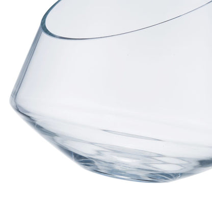 Glass Angled Bowl | Clear 7.5in