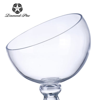 Glass Footed Bowl | Clear 10.5in
