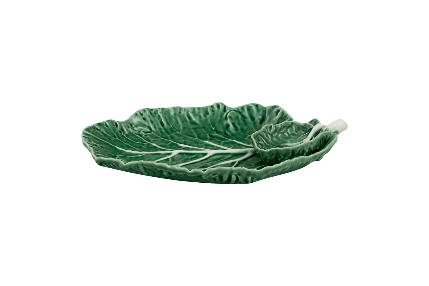 Bordallo Pinheiro Cabbage Chip & Dip | Green 8in